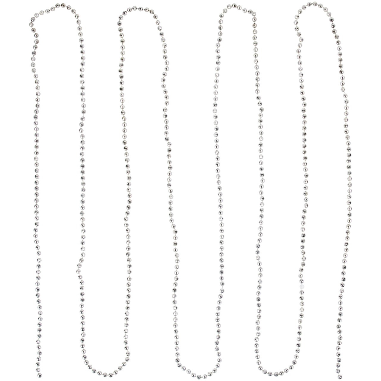 Northlight Shiny Metallic Faceted Beaded Christmas Garland - 15' x .25" - Silver - Unlit